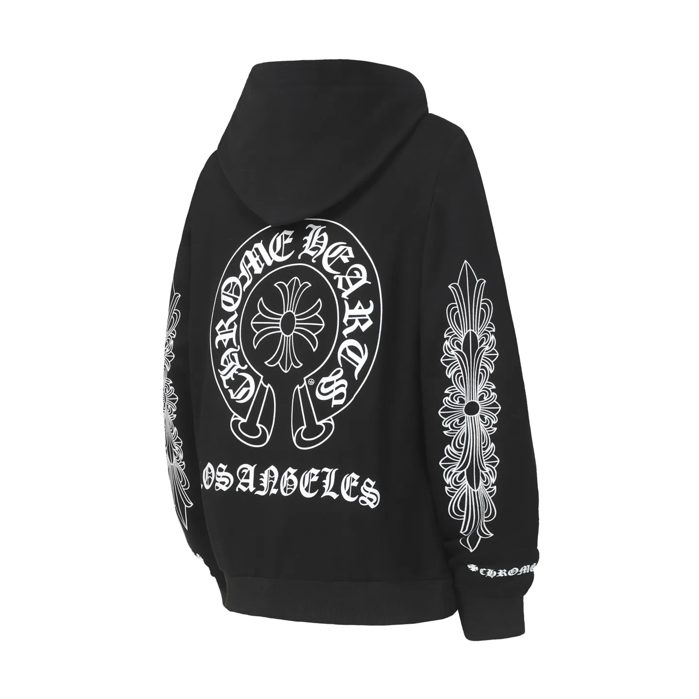 P230 Cross-border model, please do not place an order if you are pursuing quality - Chrome Hearts/Chrome Hearts basic horseshoe Sanskrit printed hooded sweatshirt - High weight, high density and high quality. The wool is soft, delicate and skin-friendly. Soft and silky to the touch. Excellent warmth and skin-friendly properties. - Custom-woven and custom-dyed, no color difference. No matter the fabric or workmanship details, it beats the ordinary version on the market. - Hardware zipper accessories are all customized, full of details - Color: black white - Size: S M L XL